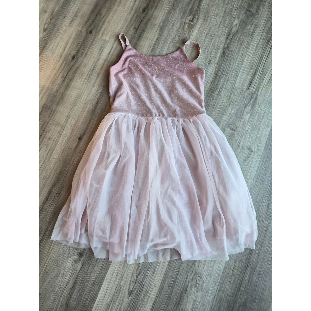 Cat & Jack Girls Pink Glitter Tutu Dress XL 14/16 Sleeveless Tulle Party Dress